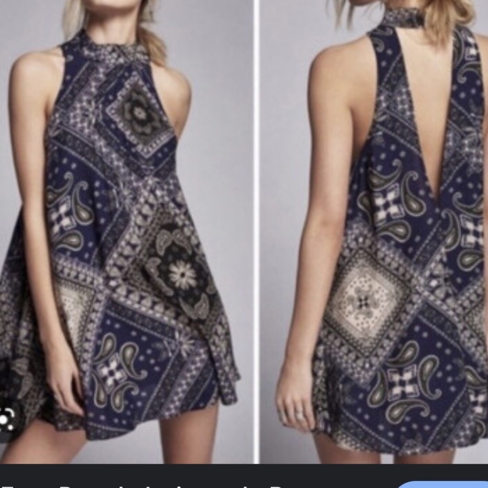 Free People Intimately Beaux Slip Dress Scarf Bandana Print Small